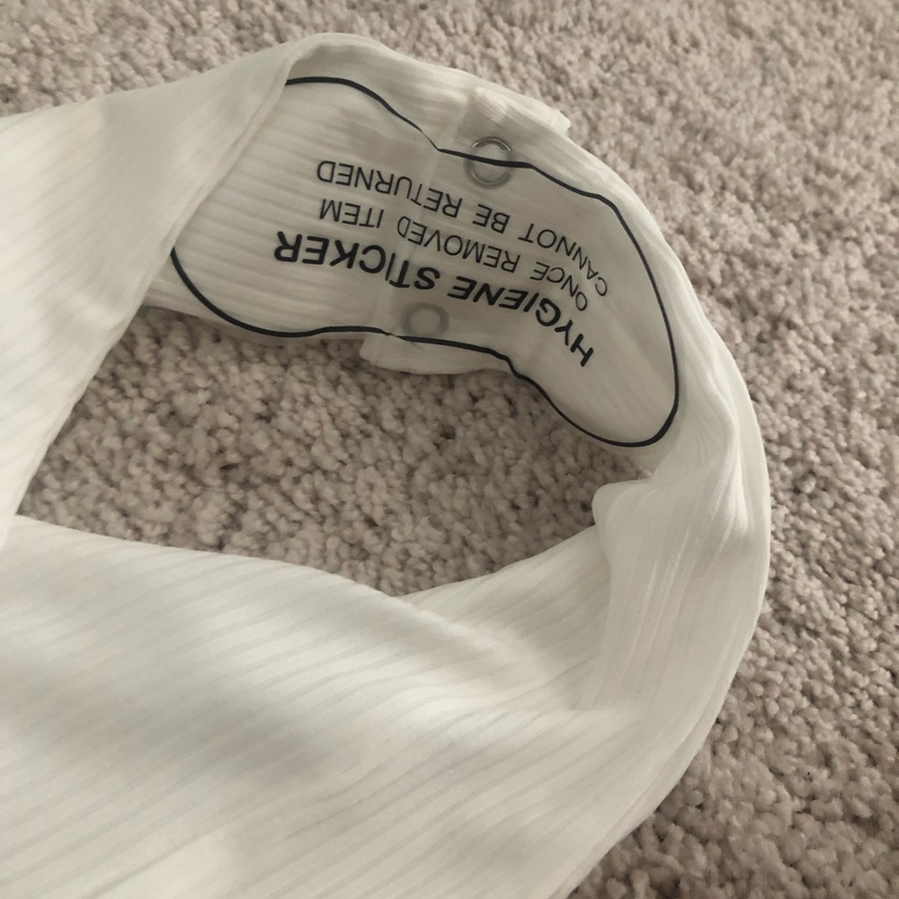 White Ribbed Bodysuit NWOT - Picture 6 of 9